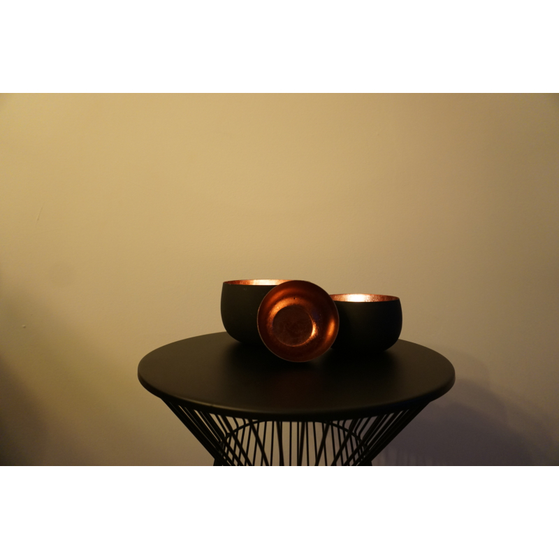 Waxinelichthouders rose goud set